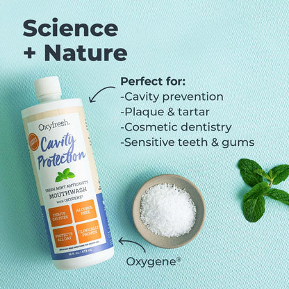 Oxyfresh Cavity Protection Fluoride Mouthwash – Alcohol-Free, Sensitive Teeth, 16 fl oz