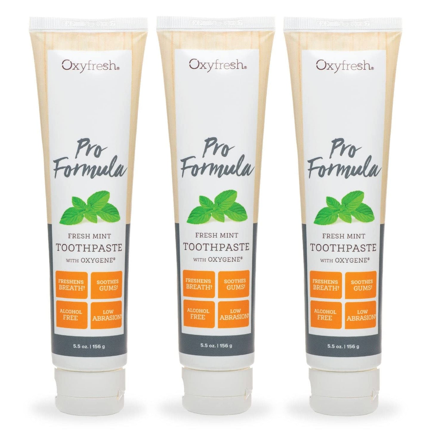 Oxyfresh Pro Formula Fresh Mint Toothpaste – Gentle Low Abrasion, Fluoride Free, 5.5 oz (Pack of 3)