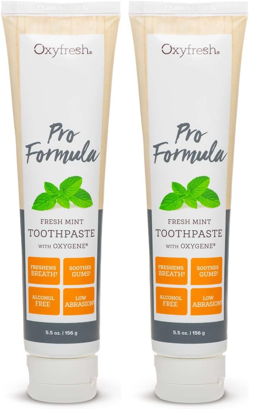 Oxyfresh Pro Formula Fresh Mint Toothpaste – Gentle Low Abrasion, Fluoride-Free, 5.5 oz Pack of 2