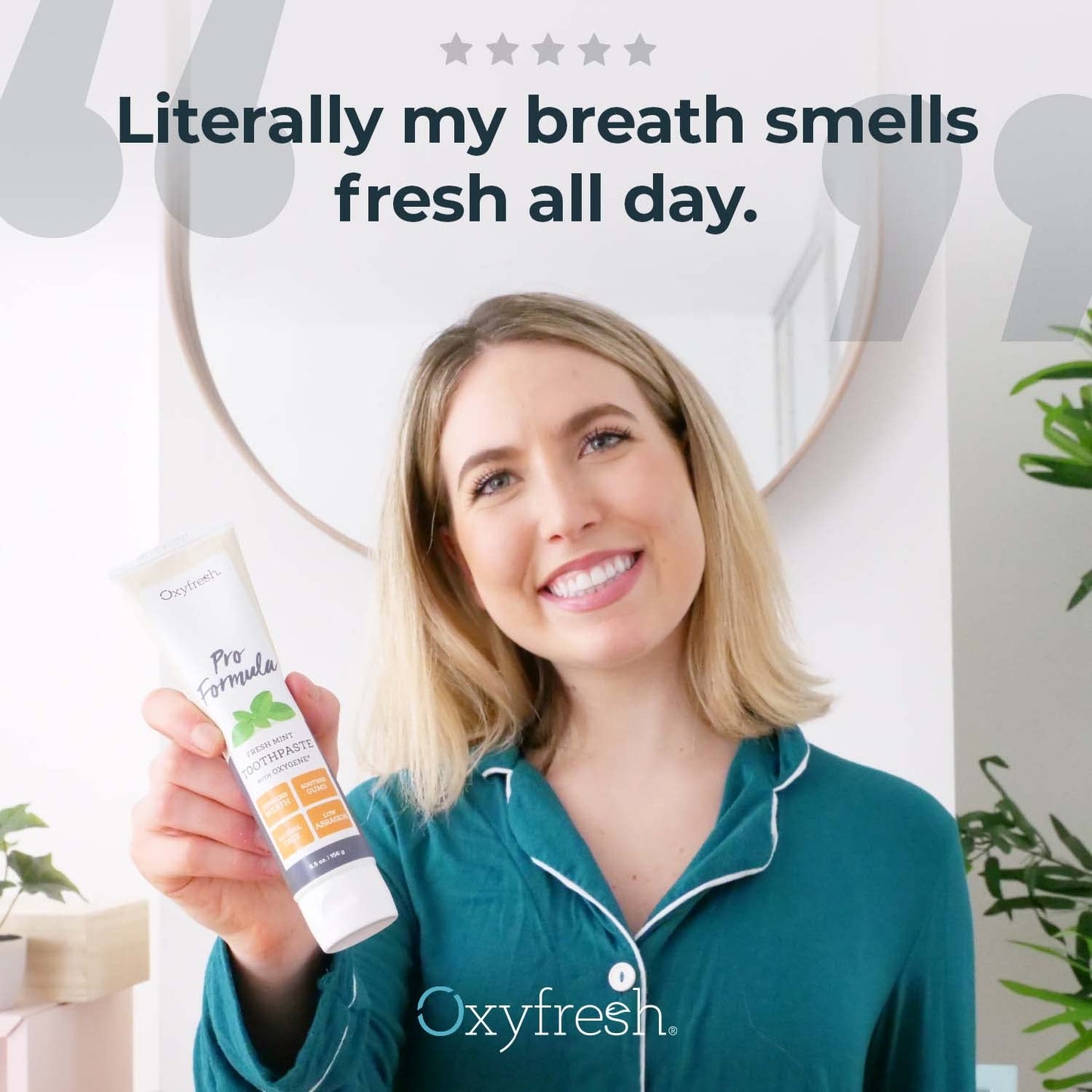 Oxyfresh Pro Formula Fresh Mint Toothpaste – Gentle Low Abrasion, Fluoride-Free, 5.5 oz Pack of 2