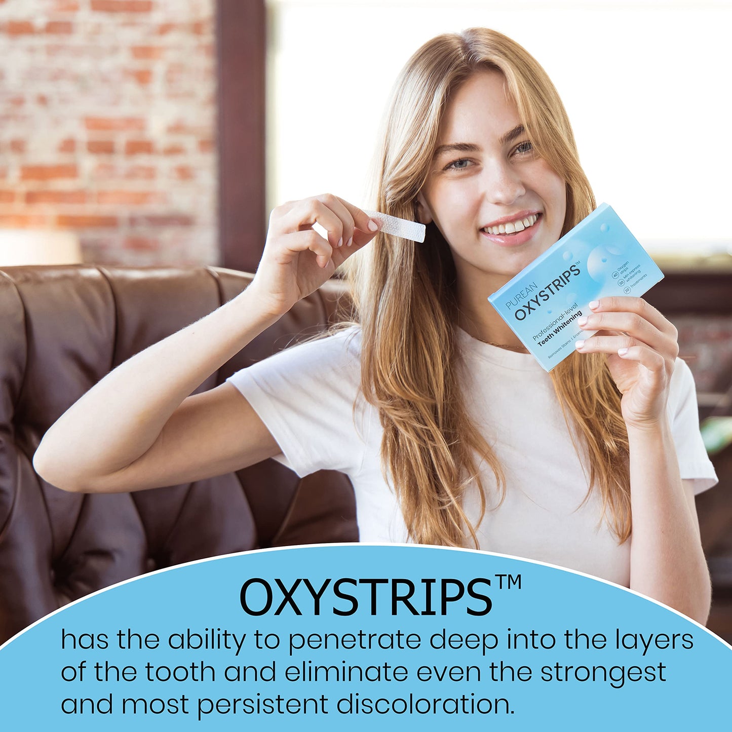 Purean Teeth Whitening Oxystrips – 40 Pure Atomic Oxygen Releasing White Strips – 20 Treatments