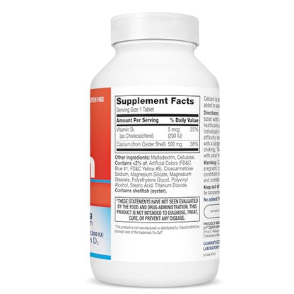 21st Century Calcium 500 mg + D3 Tablets - 400 Count | Bone Health Supplement
