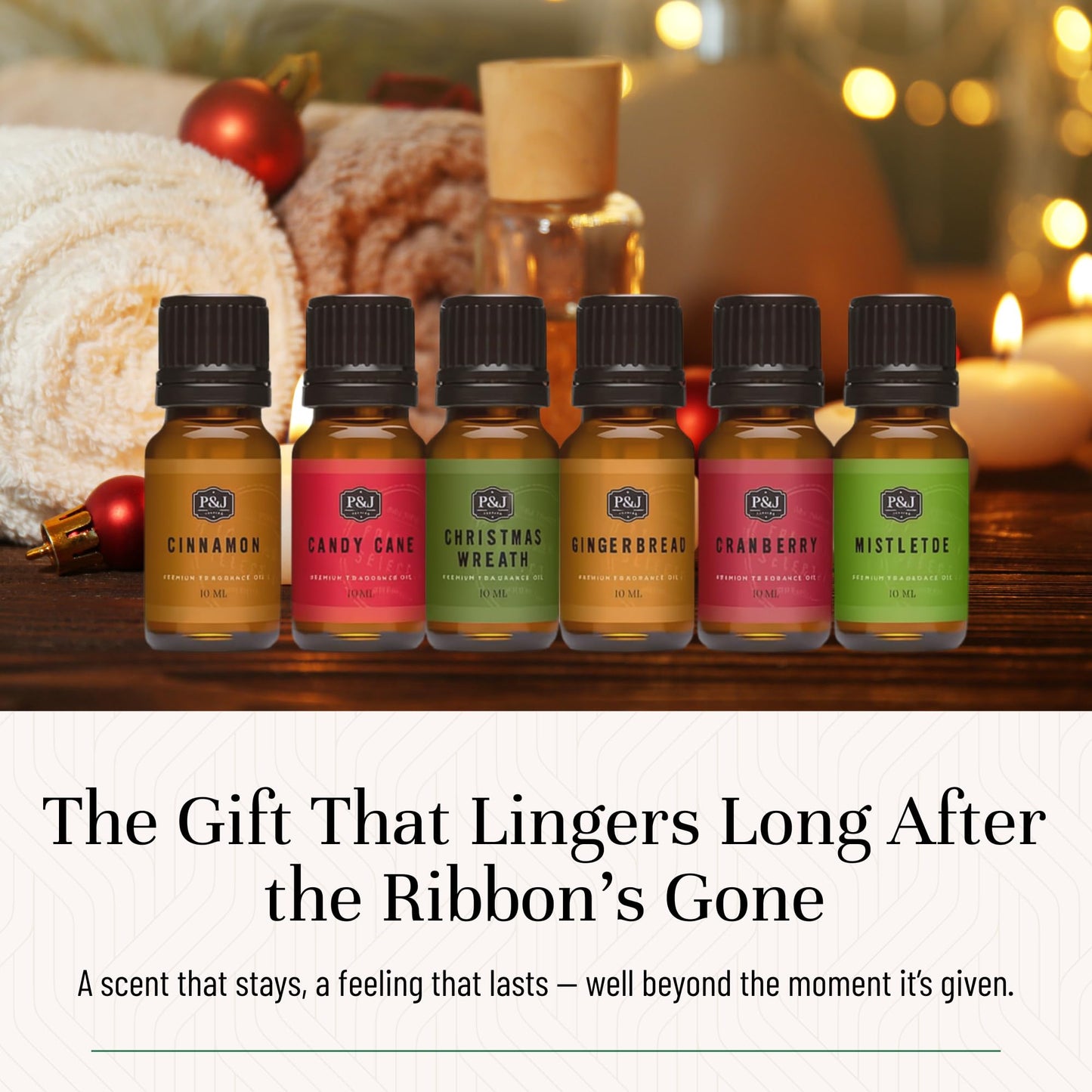 P&J Fragrance Oil Christmas Set – 6 Premium Scents for Candles, Diffusers & DIY