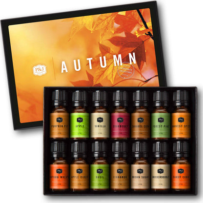 P&J Trading Autumn Set – 14 Fragrance Oils for Candle Making, Soap Making & Diffusers