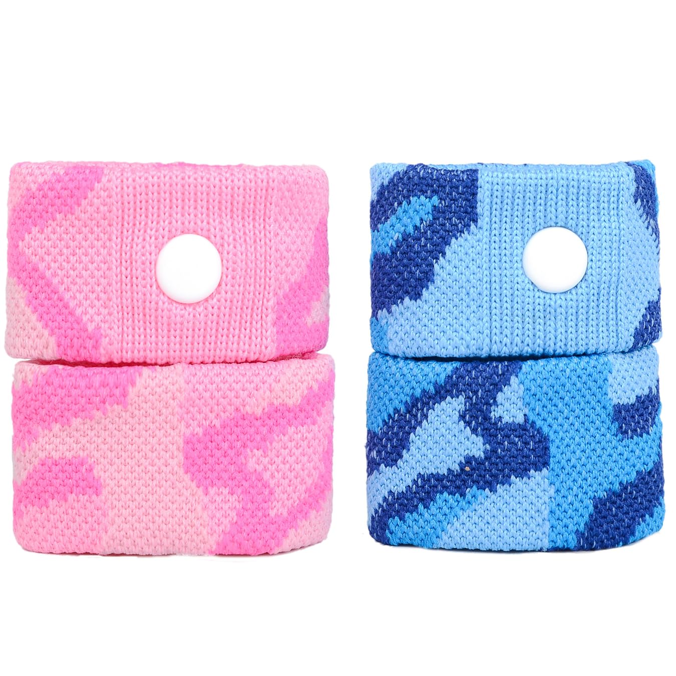 P6 Motion Sickness Bands for Kids - All-Natural Acupressure (2 Pack, Pink/Blue)
