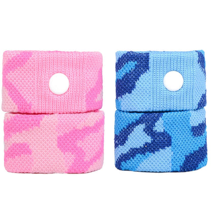 P6 Motion Sickness Bands for Kids - All-Natural Acupressure (2 Pack, Pink/Blue)