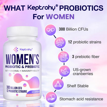 Vaginal Probiotics for Women – 300B CFUs, 12 Strains, 60 Capsules