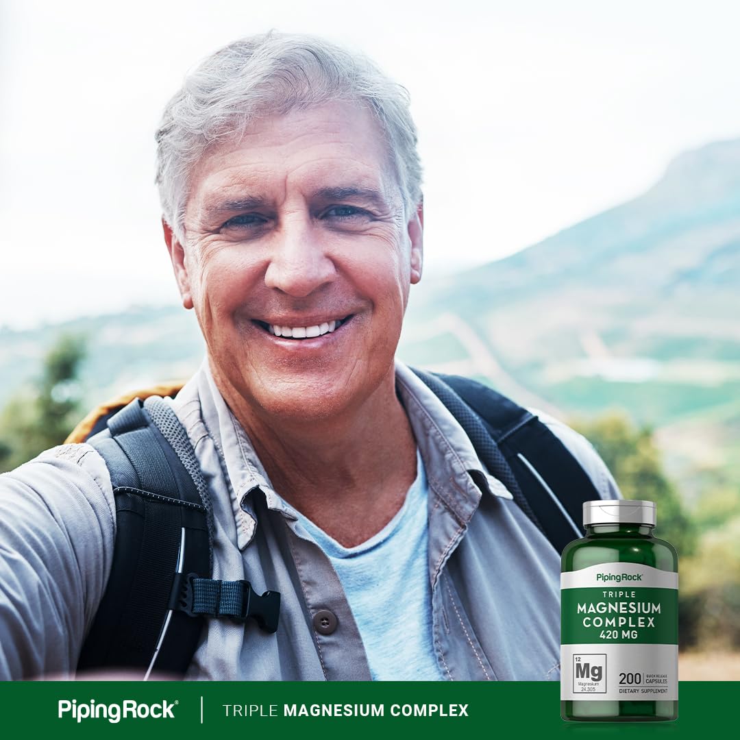 Piping Rock Triple Magnesium Complex 420 mg | 200 Capsules | Pack of 2