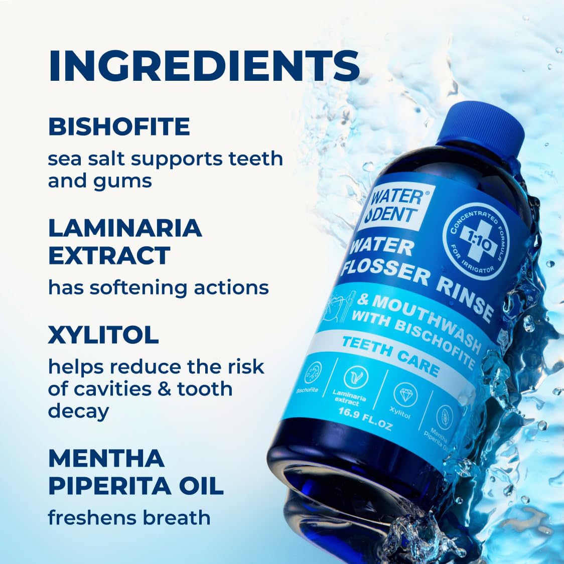 Concentrated Water Flosser Rinse & Mouthwash – Mint, USA Made, 2-Pack