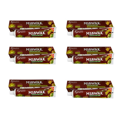 Pack of 6 Organic Miswak Moringa 10-in-1 Toothpaste - Clove, Propolis, Myrrh, Black Seed, Fennel - Fluoride Free 7.05 oz