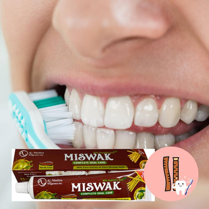 Pack of 6 Organic Miswak Moringa 10-in-1 Toothpaste - Clove, Propolis, Myrrh, Black Seed, Fennel - Fluoride Free 7.05 oz
