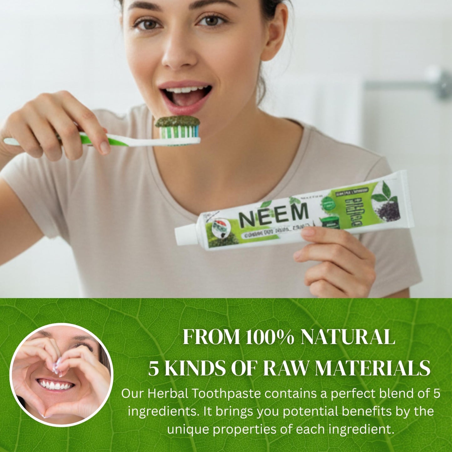 Pack of 6 Organic Neem 10-in-1 Fluoride-Free Toothpaste – 7.05 oz