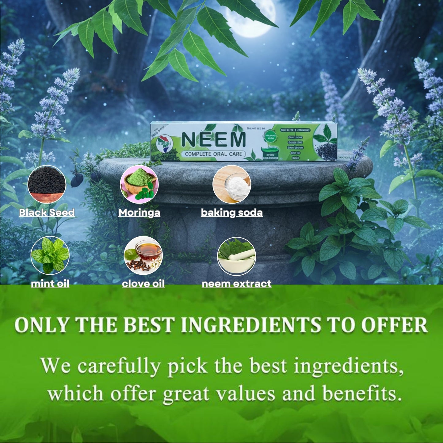 Pack of 6 Organic Neem 10-in-1 Fluoride-Free Toothpaste – 7.05 oz