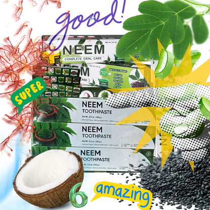 Pack of 6 Organic Neem 10-in-1 Fluoride-Free Toothpaste – 7.05 oz