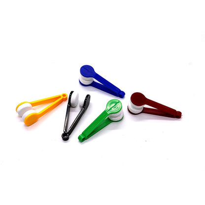 12 Pcs Mini Microfiber Glasses Cleaner Brushes – 7cm Handle, Random Color