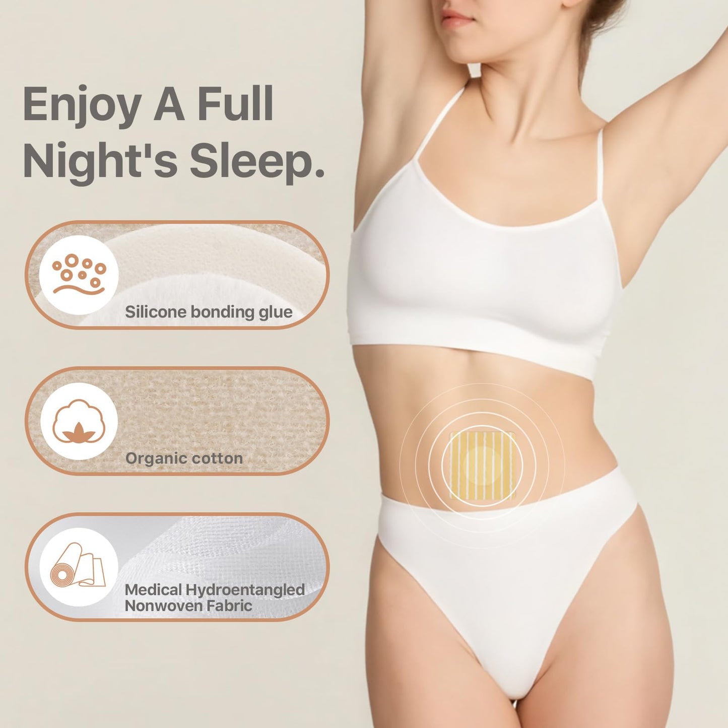 50PCS Silicone Castor Oil Belly Button Patches – Nonwoven Film, Organic Cotton, Disposable Pack