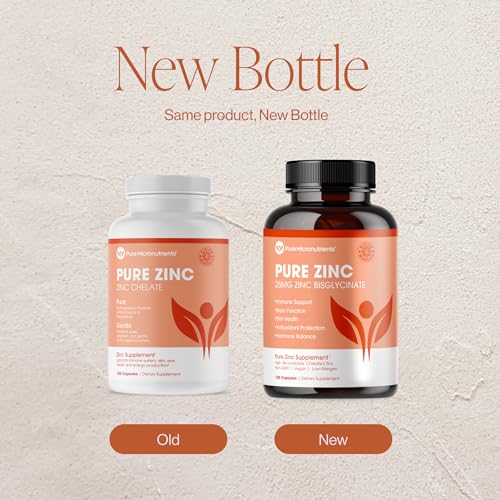Pure Zinc Supplement 25mg | TRAACS Bisglycinate Chelate | 120 Capsules | Immune Support, Skin Health & Energy