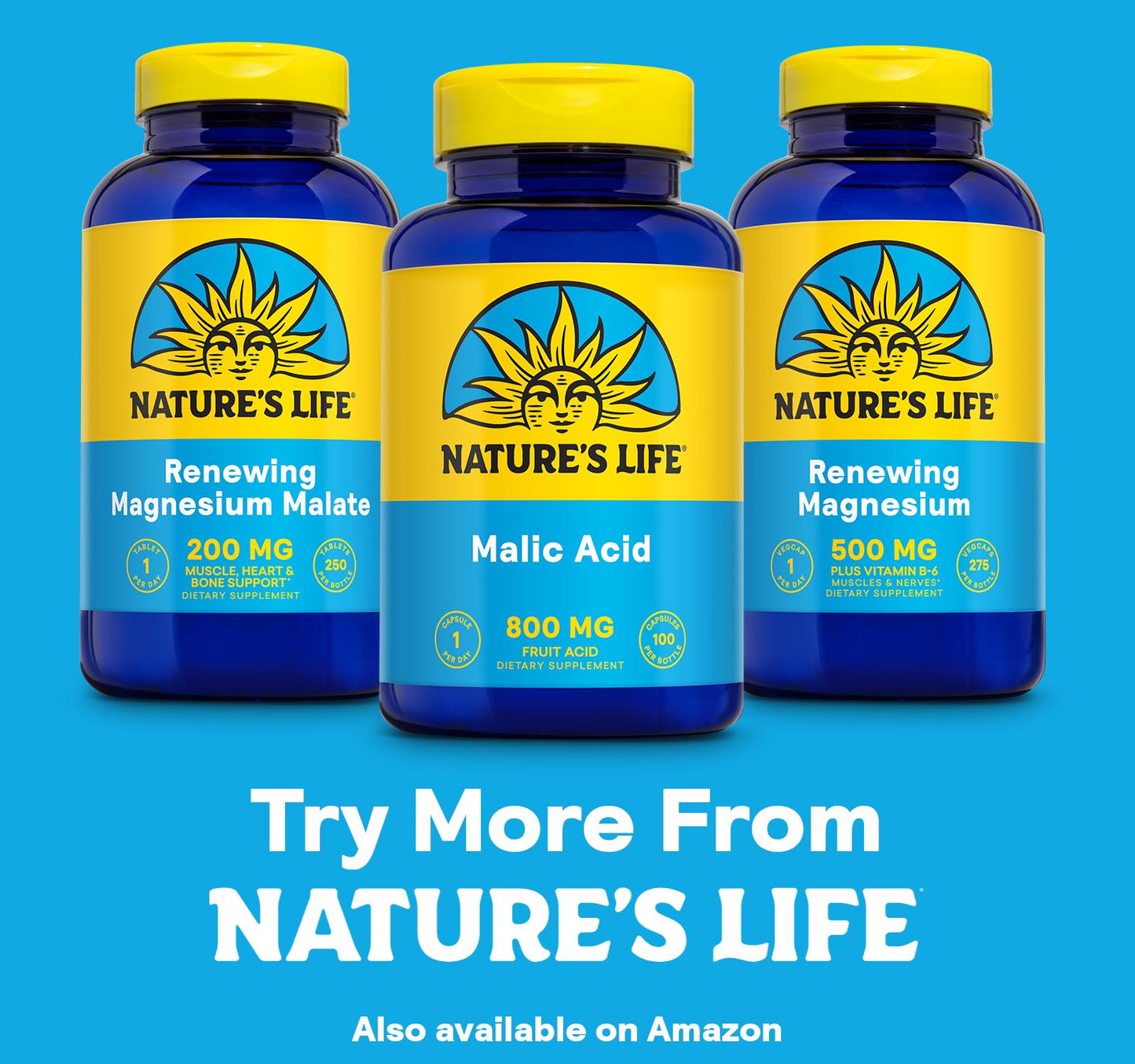 Nature's Life Malic Acid 800 mg | Energy Support & Muscle Comfort | Non-GMO, Gluten-Free | 100 Count