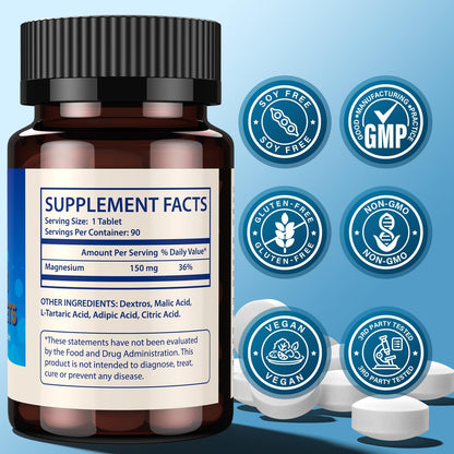 Hydrogen Water Tablets with 150mg Magnesium | 10 ppm H2, 90 Servings