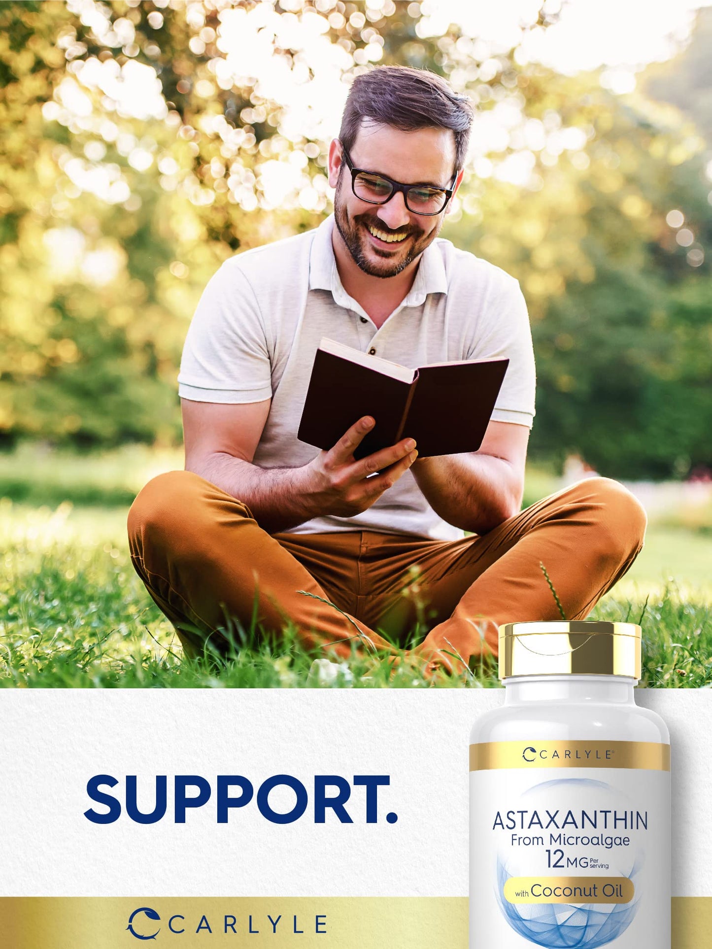 Carlyle Astaxanthin 12mg - 120 Softgels | Microalgae, Coconut Oil | Non-GMO & Gluten Free