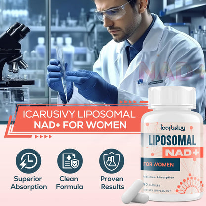 2000mg NAD Supplements for Women – Liposomal NAD+ with Ashwagandha, Berberine, Ginkgo & Black Cohosh | 90 Capsules