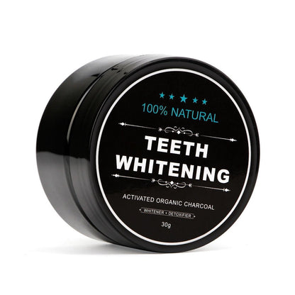2-Pack Activated Charcoal Teeth Whitening Powder with Bamboo Brush | Coconut Charcoal