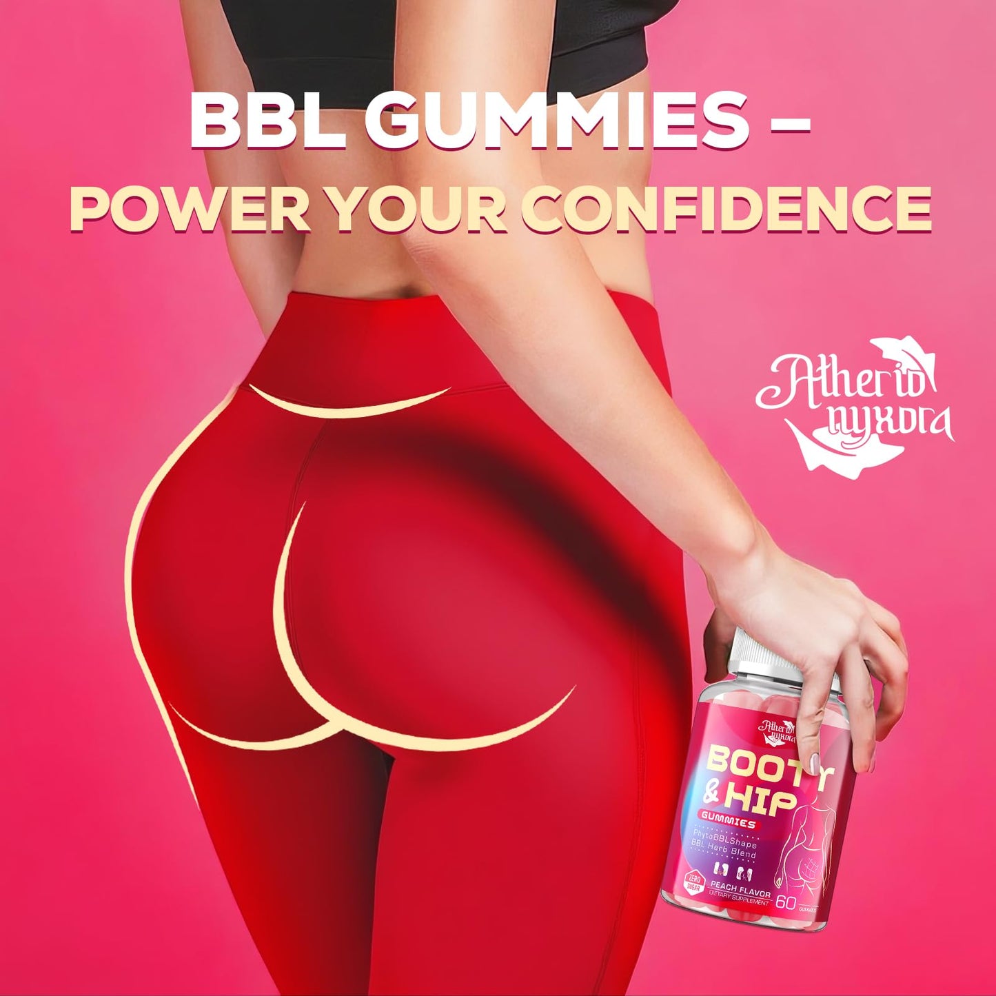 Booty Gummies for Women - BBL Gummies with Collagen & Herbal Blend | Peach Flavor
