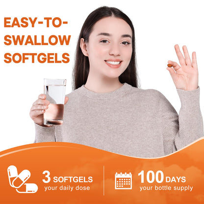 Pumpkin Seed Oil with Saw Palmetto Capsules - 3000mg | 300/600 Softgels | Cold Pressed