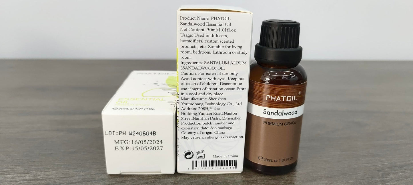 Sandalwood Essential Oil 30ml | PHATOIL Pure for Aromatherapy