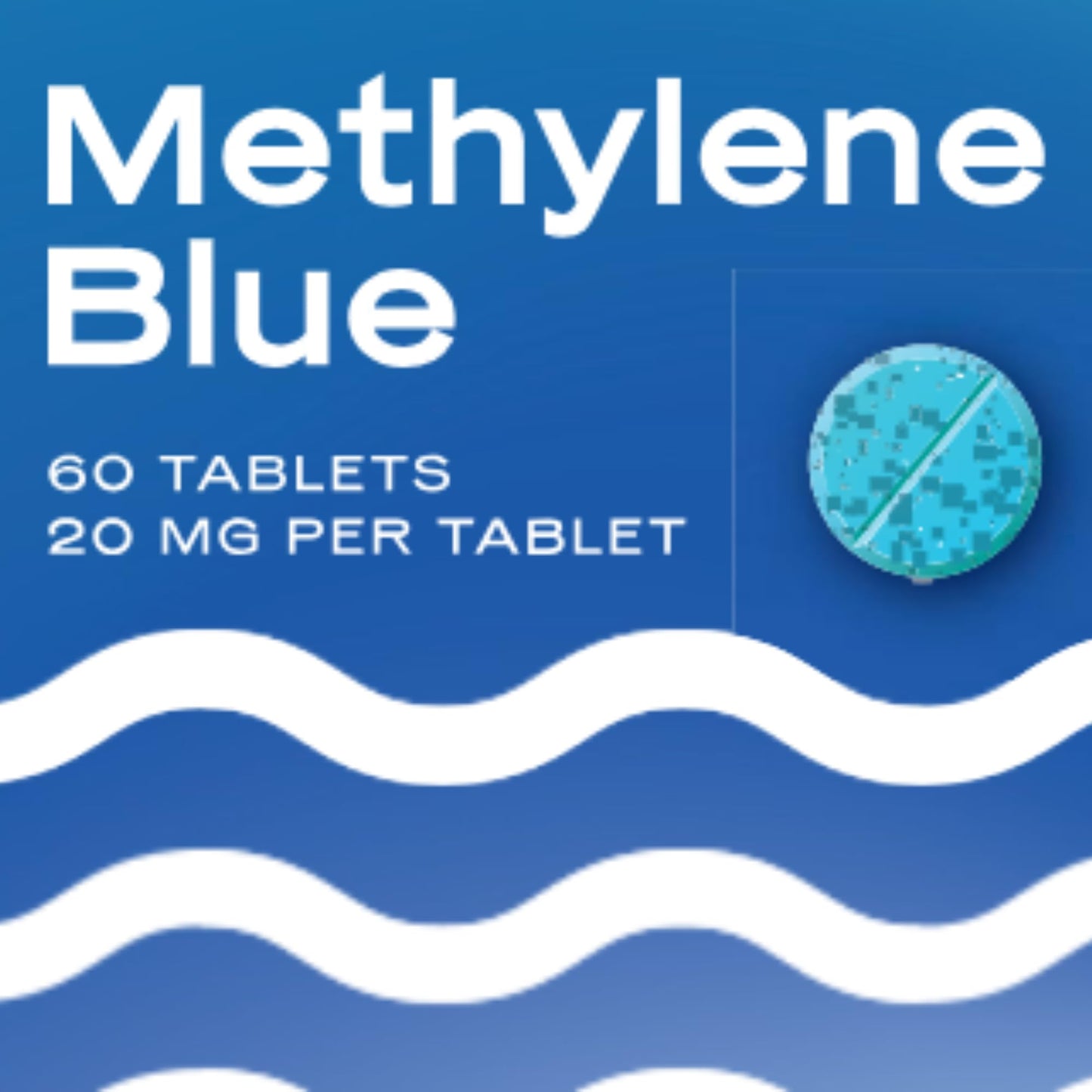 Methylene Blue 20mg Tablets – USP Grade, Scored & Unflavored, 60 Count