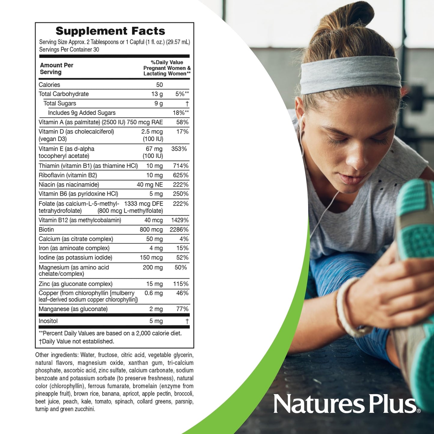 Natures Plus Source of Life Prenatal Liquid - Tropical Fruit (30 oz) | Prenatal Multivitamin