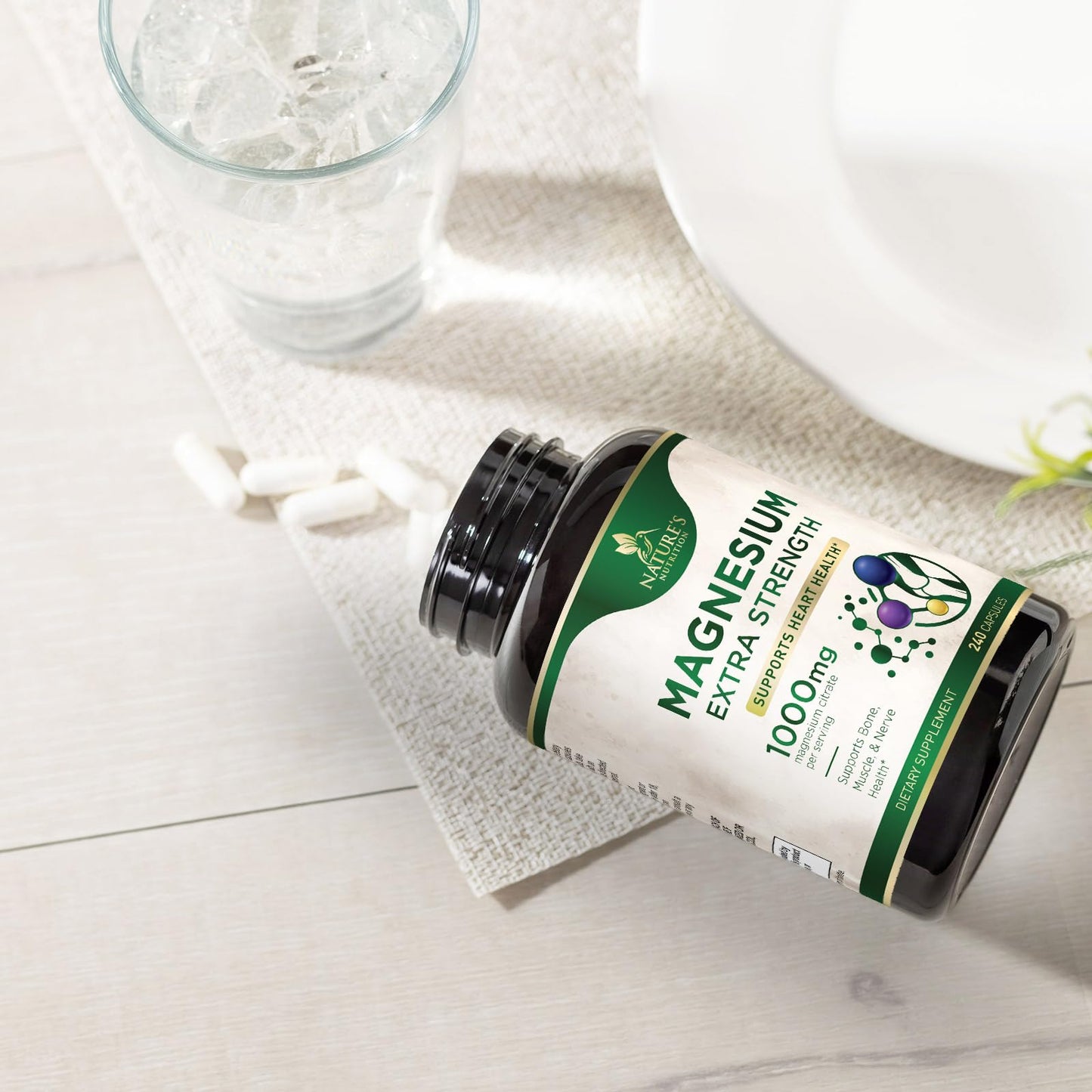 Magnesium 1000 mg Citrate - High Potency Mineral Support (Bone, Heart, Nerves & Muscles) - 240 Capsules
