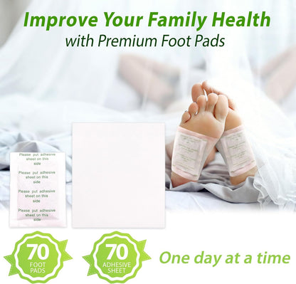 Natural Bamboo Charcoal Foot Pads (70 Pack) – Wormwood Sleep Aid & Stress Relief