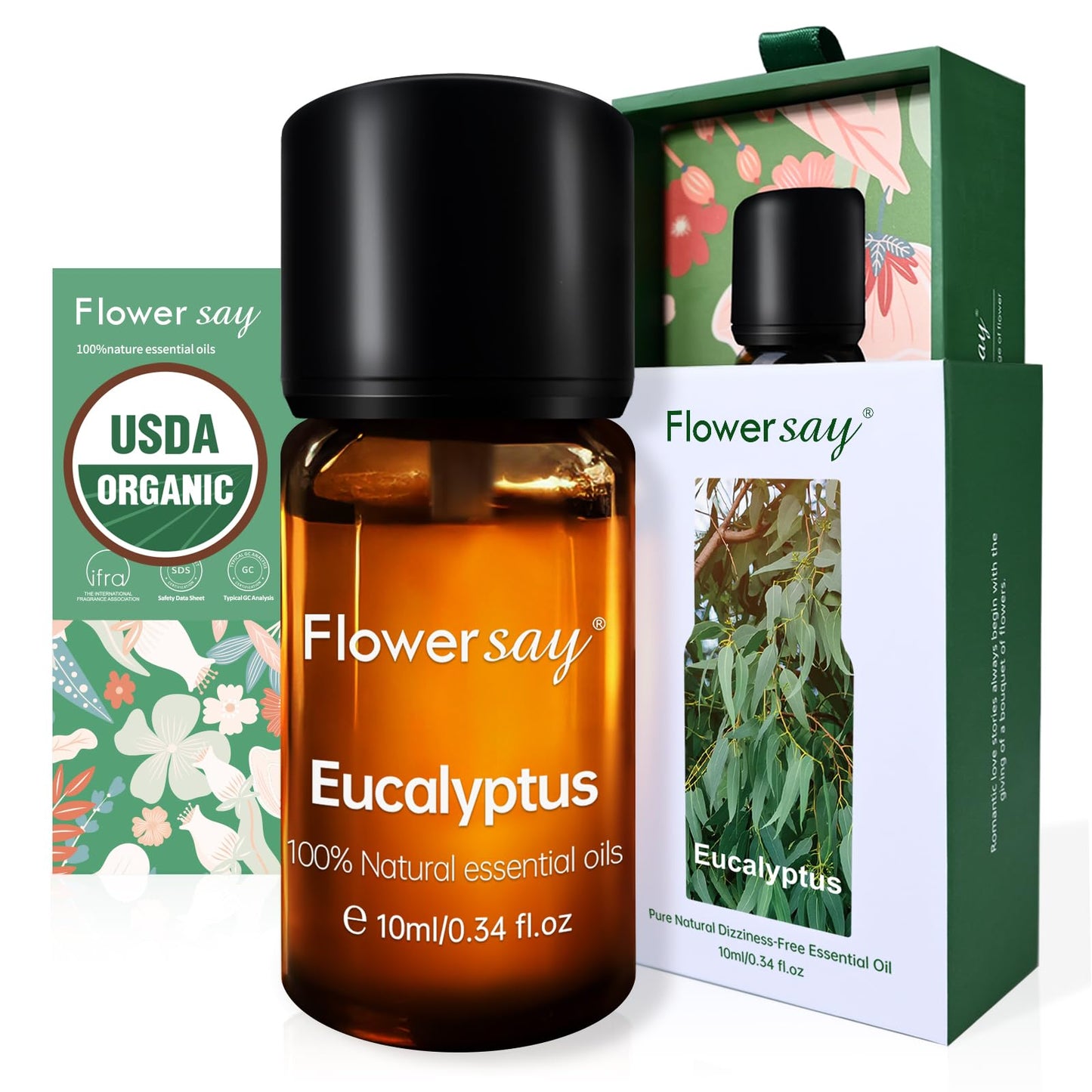 USDA Organic Eucalyptus Essential Oil - 0.34 Fl Oz | Pure, Undiluted, Therapeutic Grade