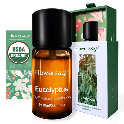 USDA Organic Eucalyptus Essential Oil - 0.34 Fl Oz | Pure, Undiluted, Therapeutic Grade