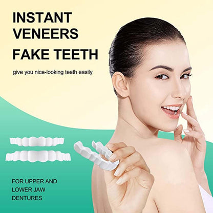 2 Pairs Temporary Smile Supports - Top & Bottom, Natural White, Comfortable