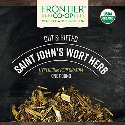 Frontier Co-Op Organic Saint John's Wort Herb - Cut & Sifted 1 lb