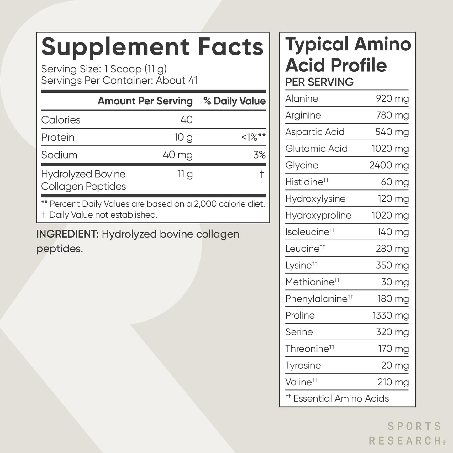 Sports Research Collagen Peptides – Hydrolyzed Type I & III Powder for Skin, Nails & Joints