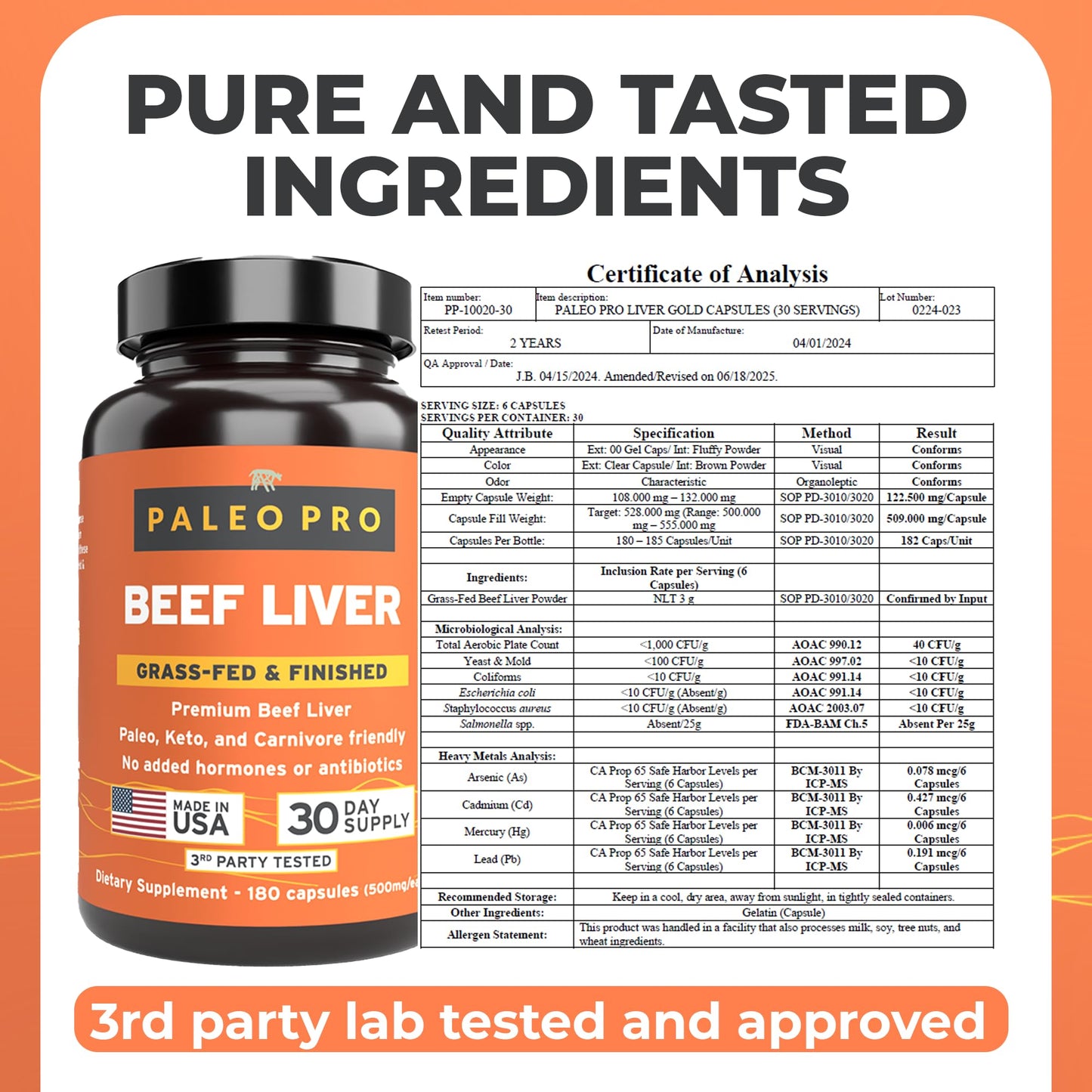 Paleo Pro Liver Gold – Premium Beef Liver Capsules | Grass-Fed NZ, Gluten-Free, 180 Capsules
