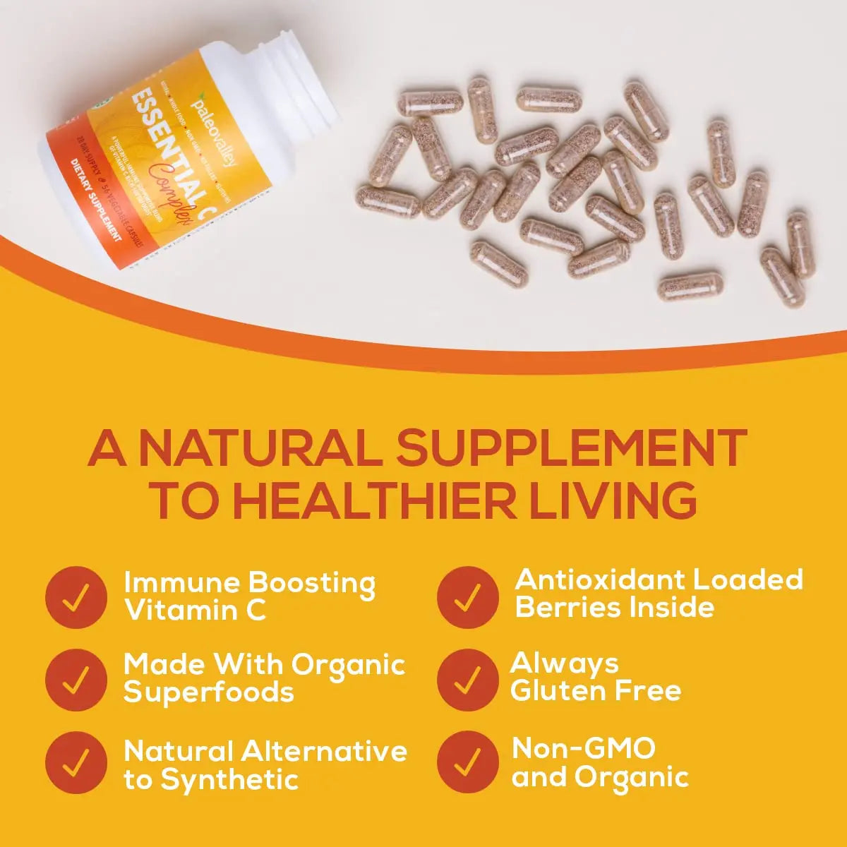 Paleovalley Essential C Complex – Organic Vitamin C from Acerola, Camu Camu & Amla – USA Made BritishVita | Premium UK Vitamins & Wellness Supplements