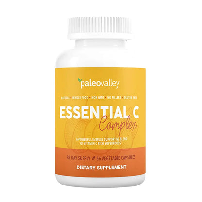 Paleovalley Essential C Complex – Organic Vitamin C from Acerola, Camu Camu & Amla – USA Made BritishVita | Premium UK Vitamins & Wellness Supplements