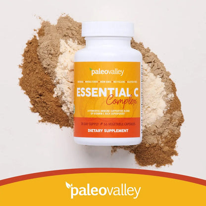 Paleovalley Essential C Complex – Organic Vitamin C from Acerola, Camu Camu & Amla – USA Made BritishVita | Premium UK Vitamins & Wellness Supplements