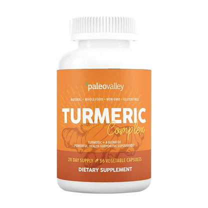 Paleovalley Organic Turmeric Complex – Full Spectrum Turmeric + Superfoods | 56 Vegetarian Capsules