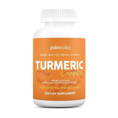 Paleovalley Organic Turmeric Complex – Full Spectrum Turmeric + Superfoods | 56 Vegetarian Capsules