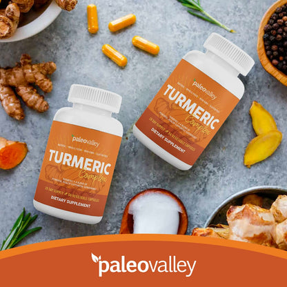 Paleovalley Organic Turmeric Complex – Full Spectrum Turmeric + Superfoods | 56 Vegetarian Capsules
