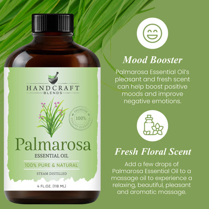 Handcraft Blends Palmarosa Essential Oil - 4 oz - Pure & Natural