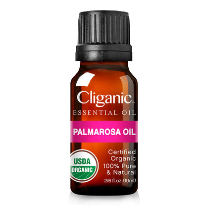 Cliganic Organic Palmarosa Essential Oil - 100% Pure, 10ml, Aromatherapy | Non-GMO, Vegan, Cruelty-Free | Packaging May Vary
