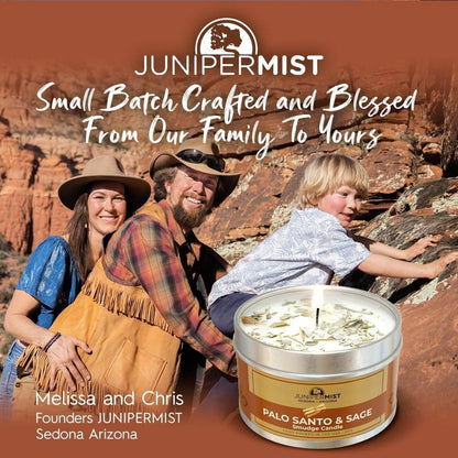 Palo Santo & Sage Smudge Candle (6oz) - Ground & Purify | Soy Wax, Made in USA