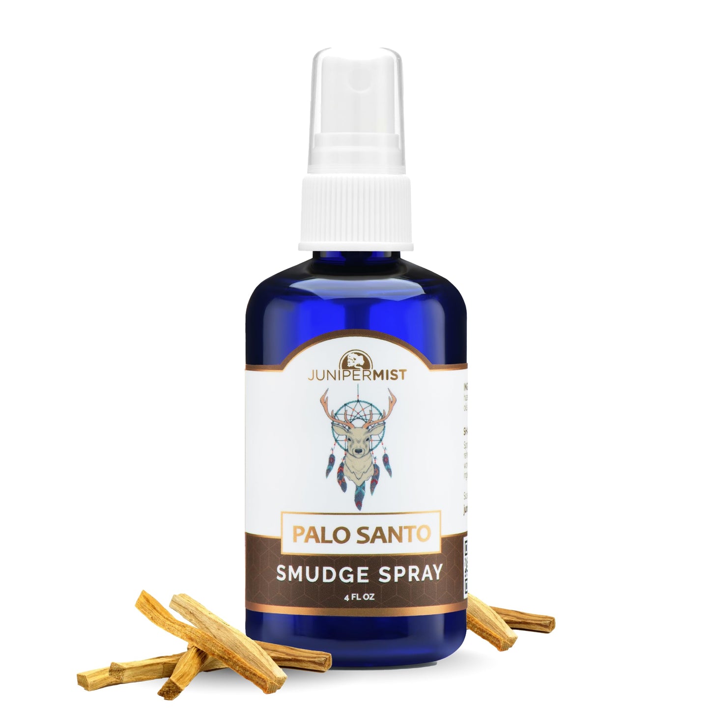 Palo Santo & Sage Smudge Spray (4oz) – Grounding & Clarity | Smokeless Sage Mist – Crystal Infused, USA Made