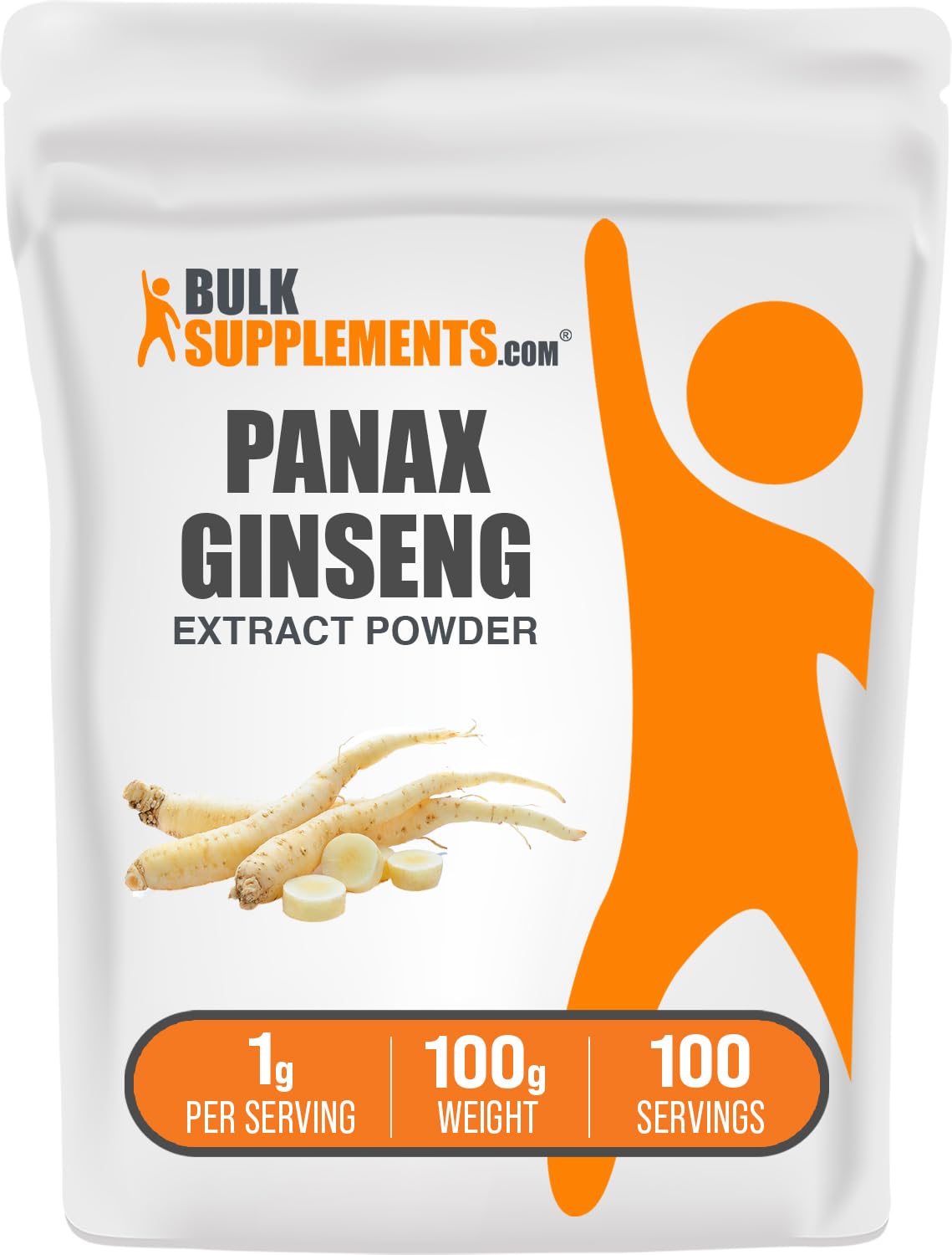 Panax Ginseng Root Extract Powder – 100g (1g/serving) | Vegan & Gluten Free | BulkSupplements